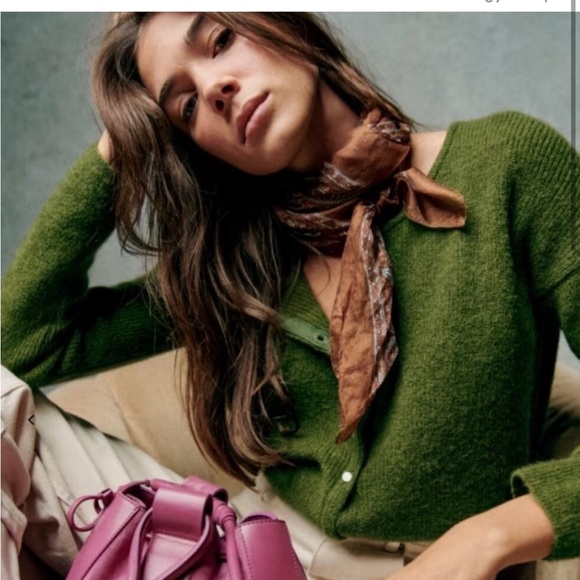 Sezane Sweaters - Sezane Green Cardigan